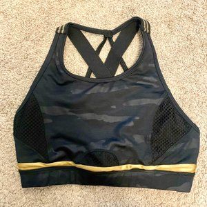 Sam Edelman Camo Black/Gold Sports Bra - Small